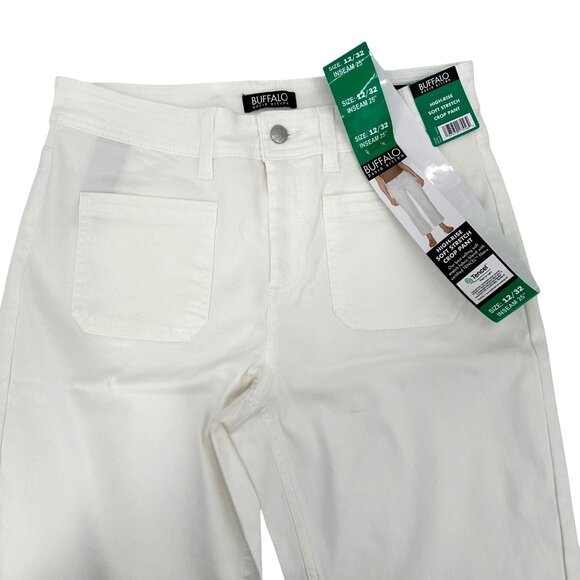 NWT Buffalo Brigette High-Rise Soft Stretch White Crop Pants Size 12/32 - Picture 4 of 12